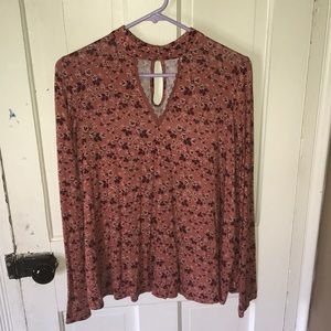 Floral choker shirt